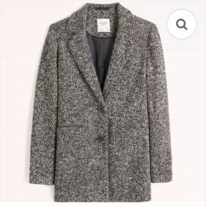 Abercrombie & Fitch Women's Nubby Blazer Coat (Black Pattern, S)